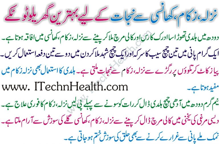 Nazla Zukam Khansi Ka Ilaj In Urdu Cold Or Flu Treatment Tips