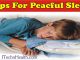 Tips For A Peaceful Sleep