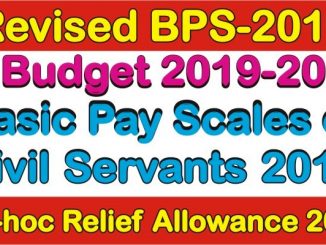 Revised Basic Pay Scales 2019