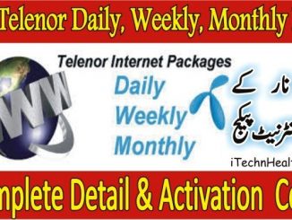 All Telenor Internet Packages Daily, Weekly And Monthly Detail
