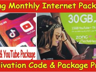 Zong Internet Packages Monthly YouTube & TikTok Offer