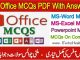 MS Office MCQS PDF, Ms-Word Excel Powerpoint MCQS PDF Free Download