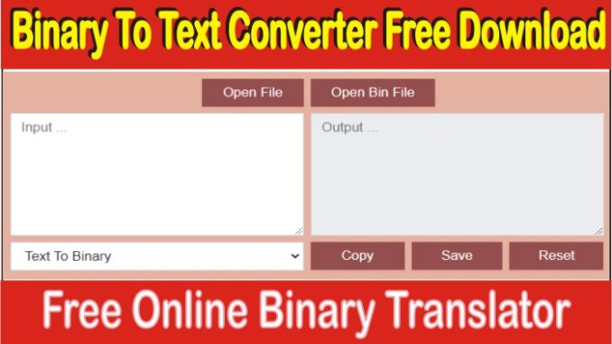 Binary To Text Converter Online Free