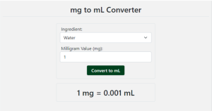 mg to ml converter