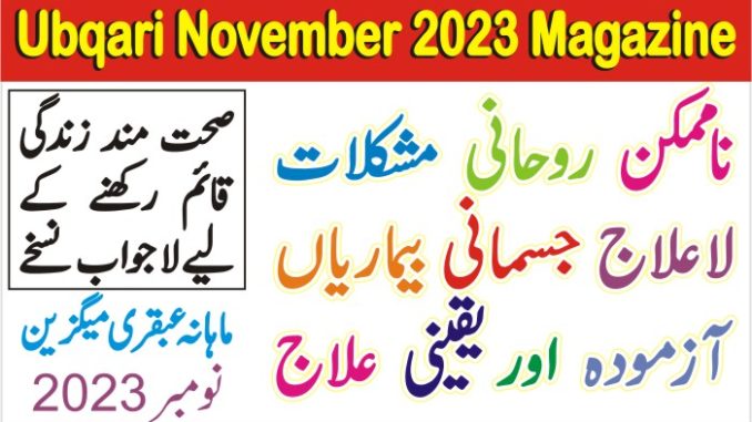 Ubqari November 2022 Magazine Published